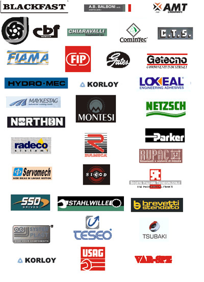 blackfast, balboni, amt, cbf, chiaravalli, comintec, c.t.s., fiama, fip, gates, getecno, hydromec, korloy, loxeal, maykestag, montesi, parker, rupac, rulmeca, radeco, usag